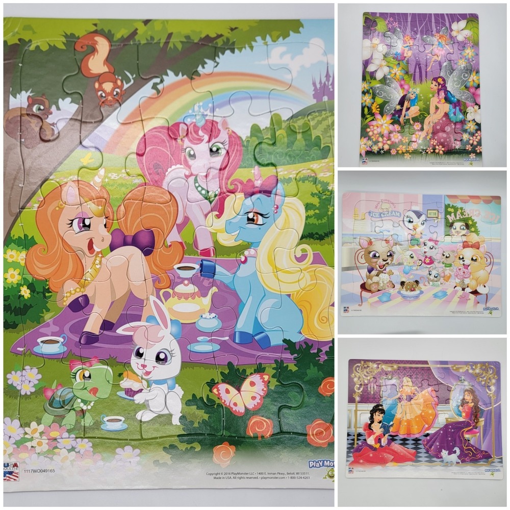 Play Monster Puzzles Fairy Animal Princess Pony 14" X 11" (4) USA MADE